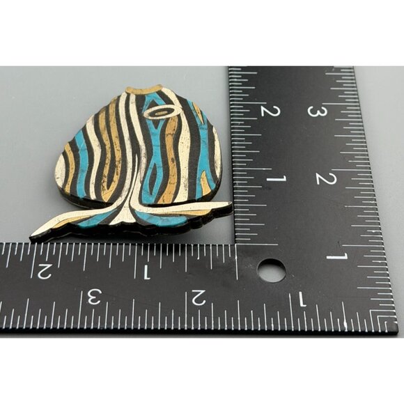 Vintage Taxco Fish Brooch Toño Sterling Silver Mixed Metal Turquoise  READ - Picture 7 of 9